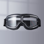 Retro Aviator Over-Glasses Motorcycle Goggles – Leather Foldable Design