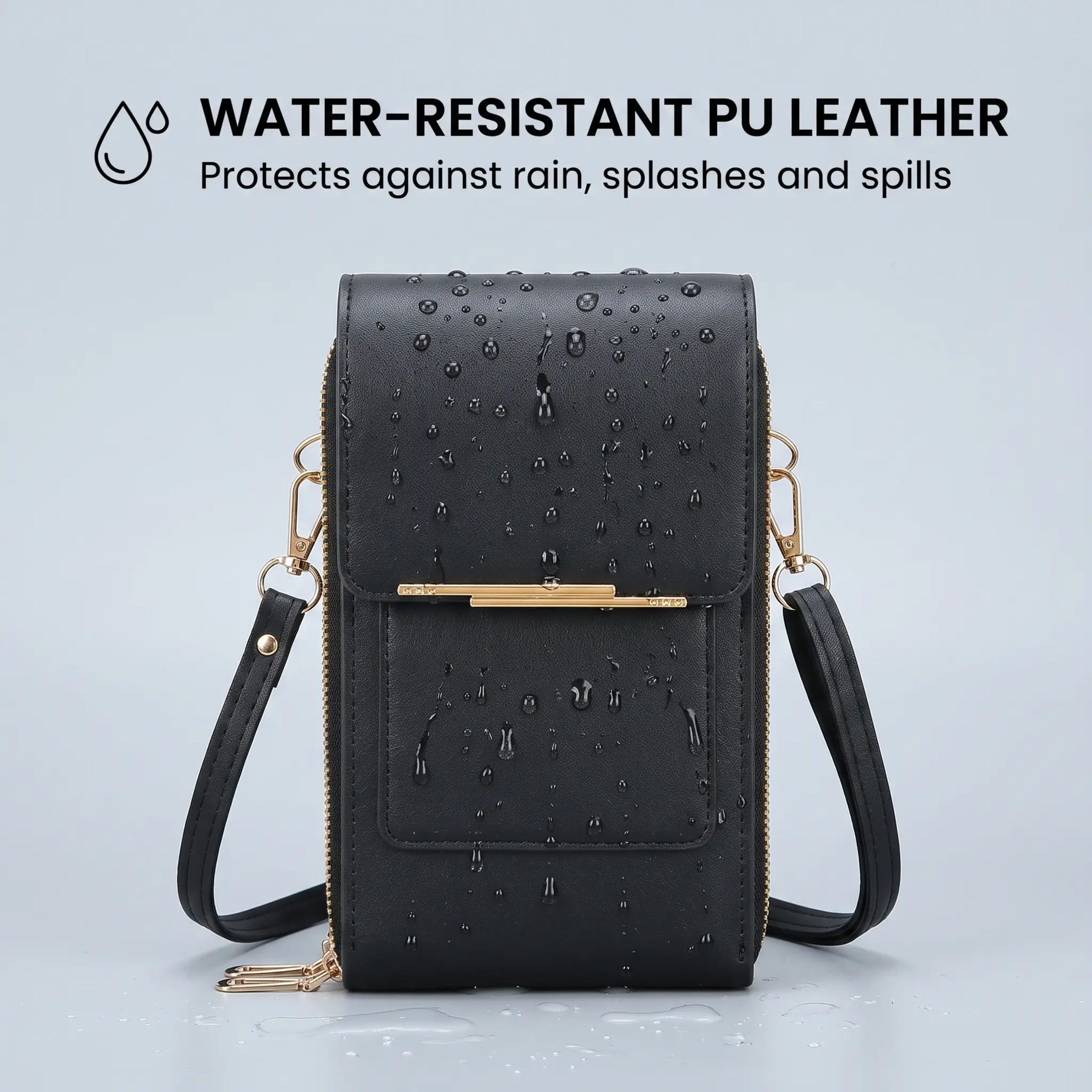 CarryEase Crossbody Phone Bag with Touchscreen Pocket and RFID Protection