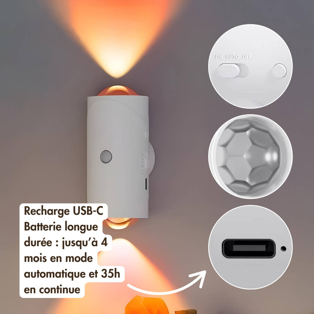 LumiSense Applique Murale LED avec Détecteur de Mouvement