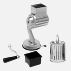 Premium Rotary Drum Grater with Five Interchangeable Blades and Suction Base