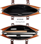 Professional Leather Laptop Briefcase with Multiple Compartments
