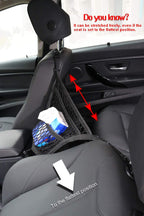 Dual-Pocket Car Seat Storage Organizer with Mesh Design