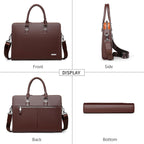 Professional Leather Laptop Briefcase with Multiple Compartments