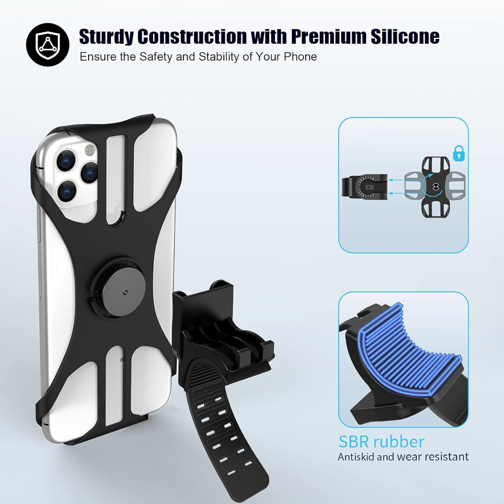 RideGrip 360° Quick-Release Bike Phone Mount 2-Pack for Handlebars
