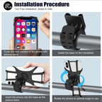 RideGrip 360° Quick-Release Bike Phone Mount 2-Pack for Handlebars