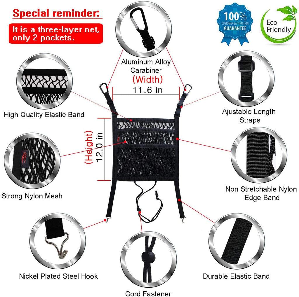 Dual-Pocket Car Seat Storage Organizer with Mesh Design