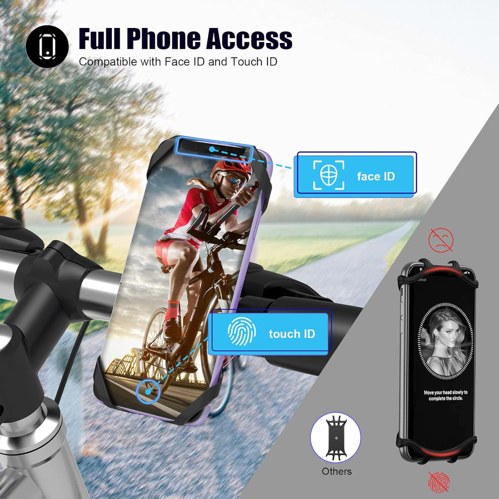 RideGrip 360° Quick-Release Bike Phone Mount 2-Pack for Handlebars