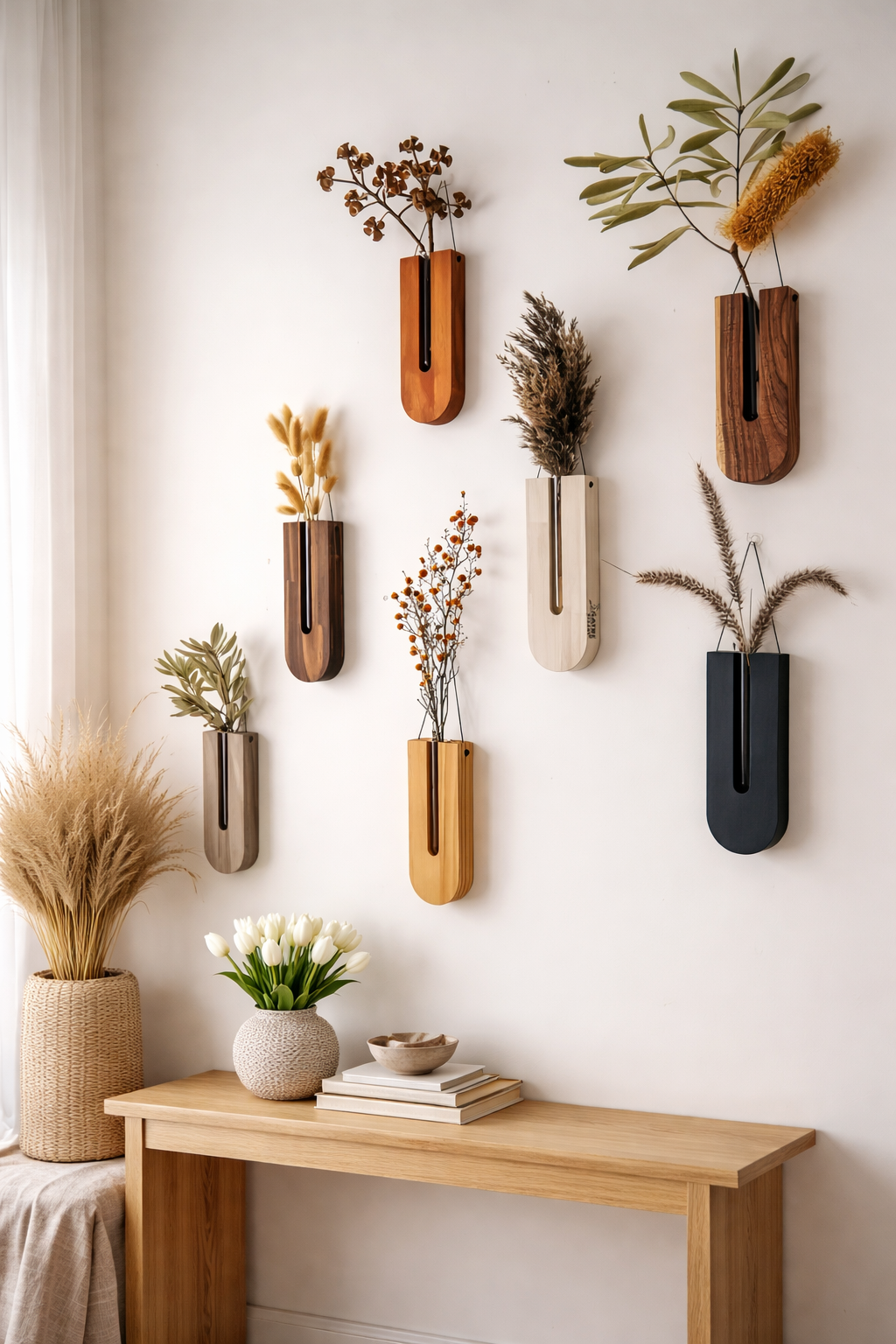 Supports Muraux pour Plantes en Bois
