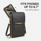 CarryEase Crossbody Phone Bag with Touchscreen Pocket and RFID Protection