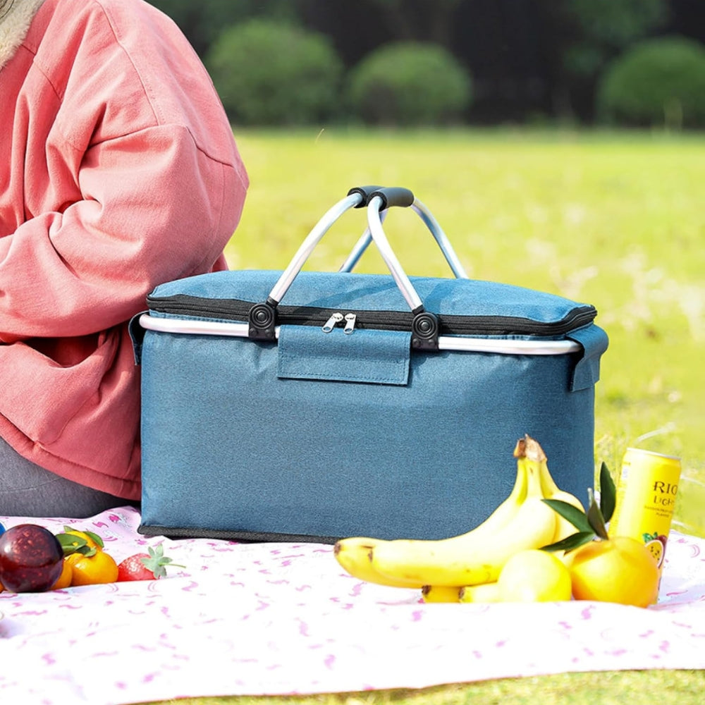 18L Collapsible Outdoor Cooler Basket - Portable Food Storage for Picnics & Camping
