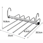 Multi-Bar Stainless Steel Pants Hanger with Dual-Mode Orientation