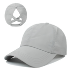 BreezeFit Mesh Sports Cap with Ponytail Opening and Adjustable Strap