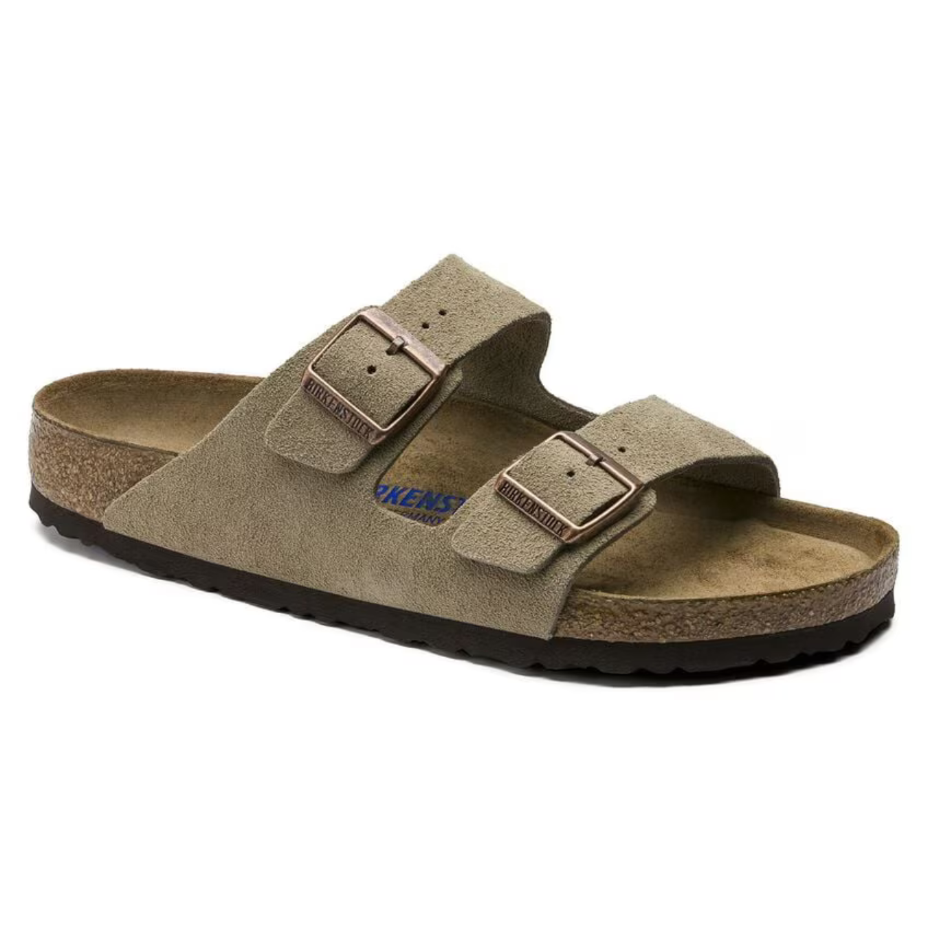 SoleHaven Taupe Suede Comfort Sandals with Adjustable Straps