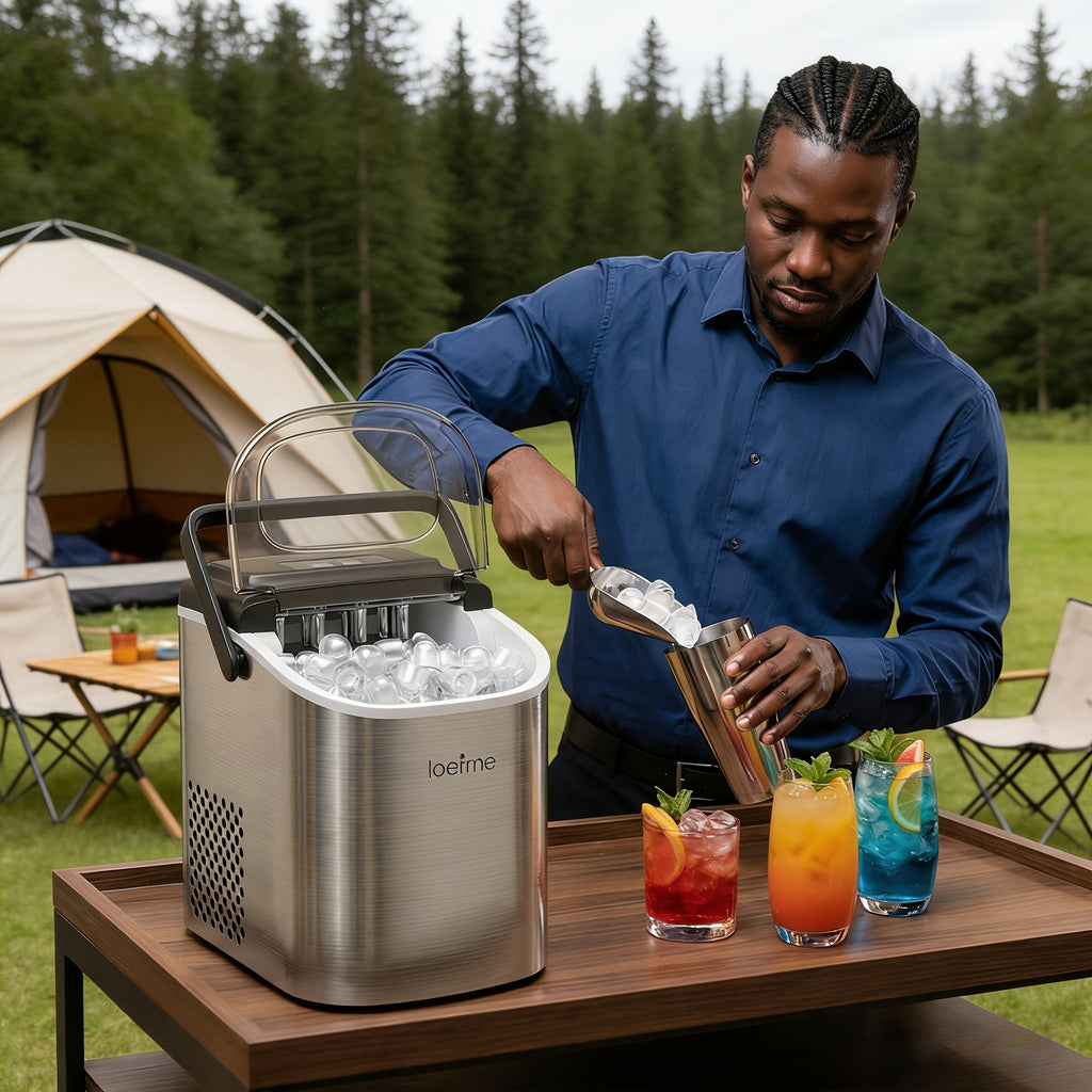 CrystalChill Countertop Ice Maker | Portable Ice Cube Machine 22kg/24H