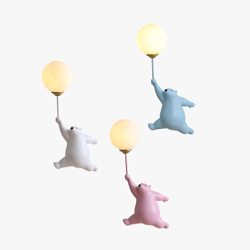 BalloonBuddy Bear LED Wall Light for Kids Bedroom and Nursery