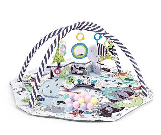 TinyBloom 8 in 1 Baby Activity Play Mat with Removable Sensory Toys