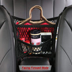 Dual-Pocket Car Seat Storage Organizer with Mesh Design