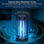 UV Grid Flying Insect Eliminator with Steel Grid and Removable Insect Trap