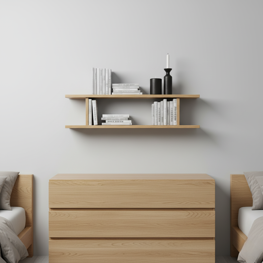 Floating Oak Wall Shelf