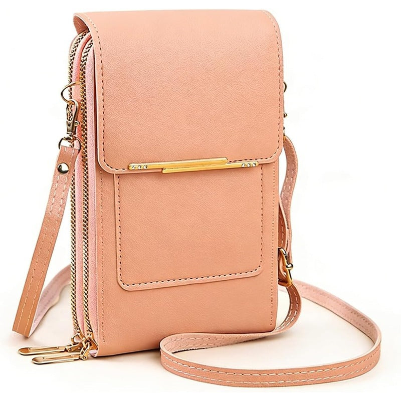 CarryEase Crossbody Phone Bag with Touchscreen Pocket and RFID Protection