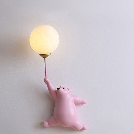 BalloonBuddy Bear LED Wall Light for Kids Bedroom and Nursery