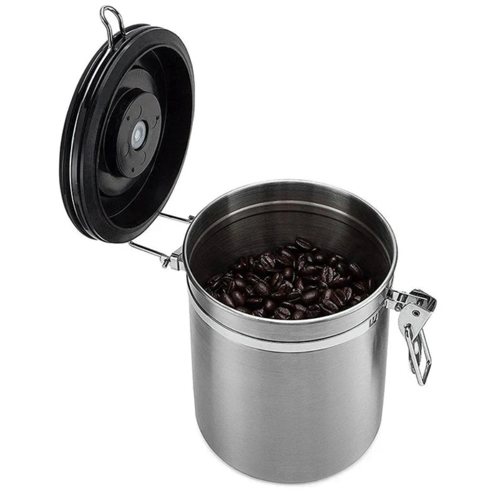 Premium Airtight Coffee Bean Storage Canister with CO2 Valve and Date Tracker