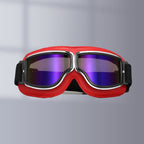 Retro Aviator Over-Glasses Motorcycle Goggles – Leather Foldable Design