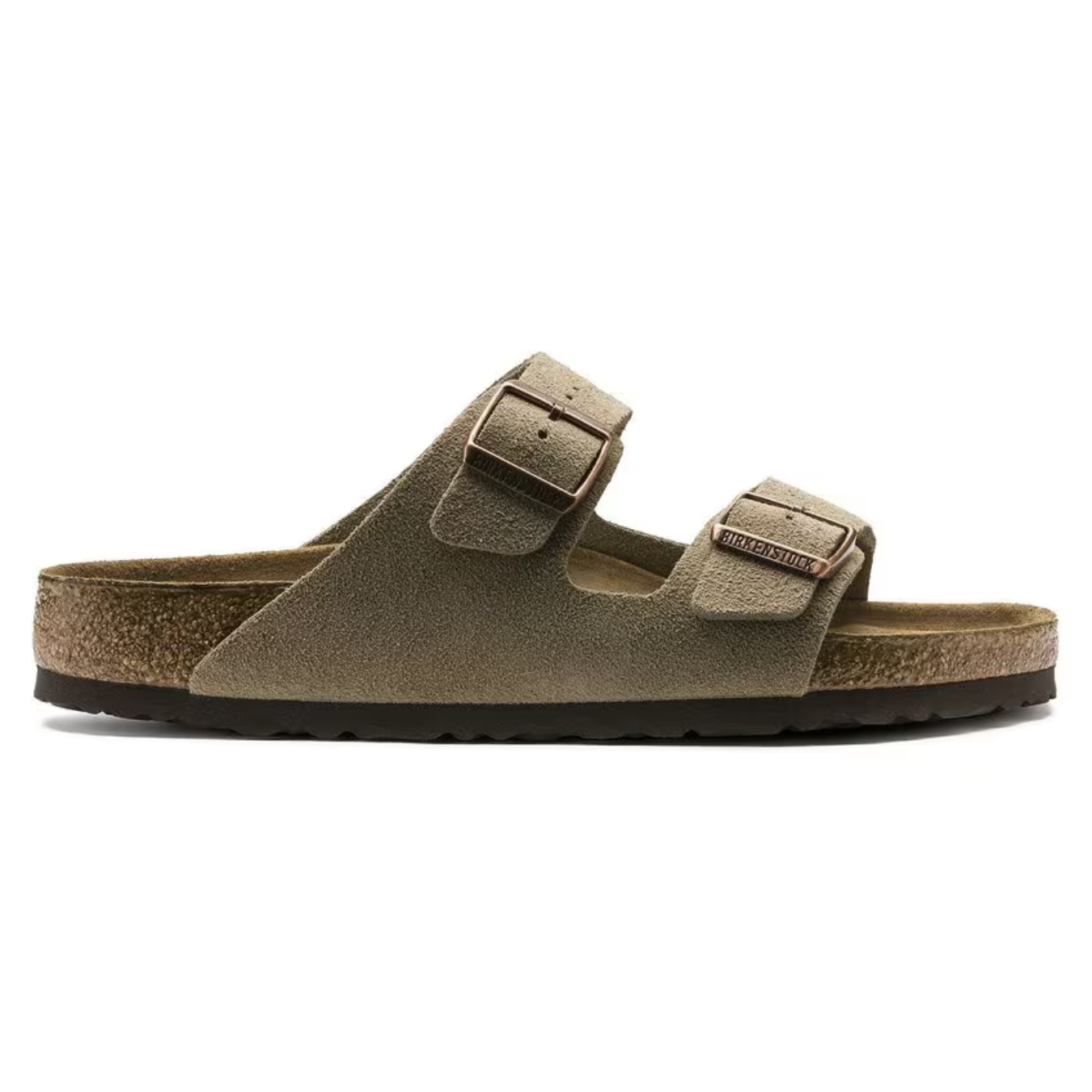 SoleHaven Taupe Suede Comfort Sandals with Adjustable Straps