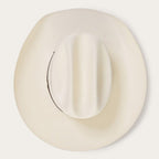 Premium Ventilated Straw Cowboy Hat with Leather Band and Silver Accents