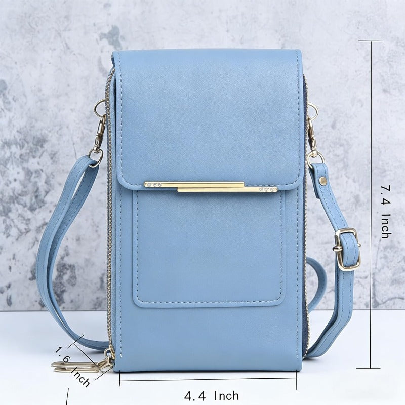 CarryEase Crossbody Phone Bag with Touchscreen Pocket and RFID Protection