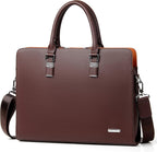 Professional Leather Laptop Briefcase with Multiple Compartments