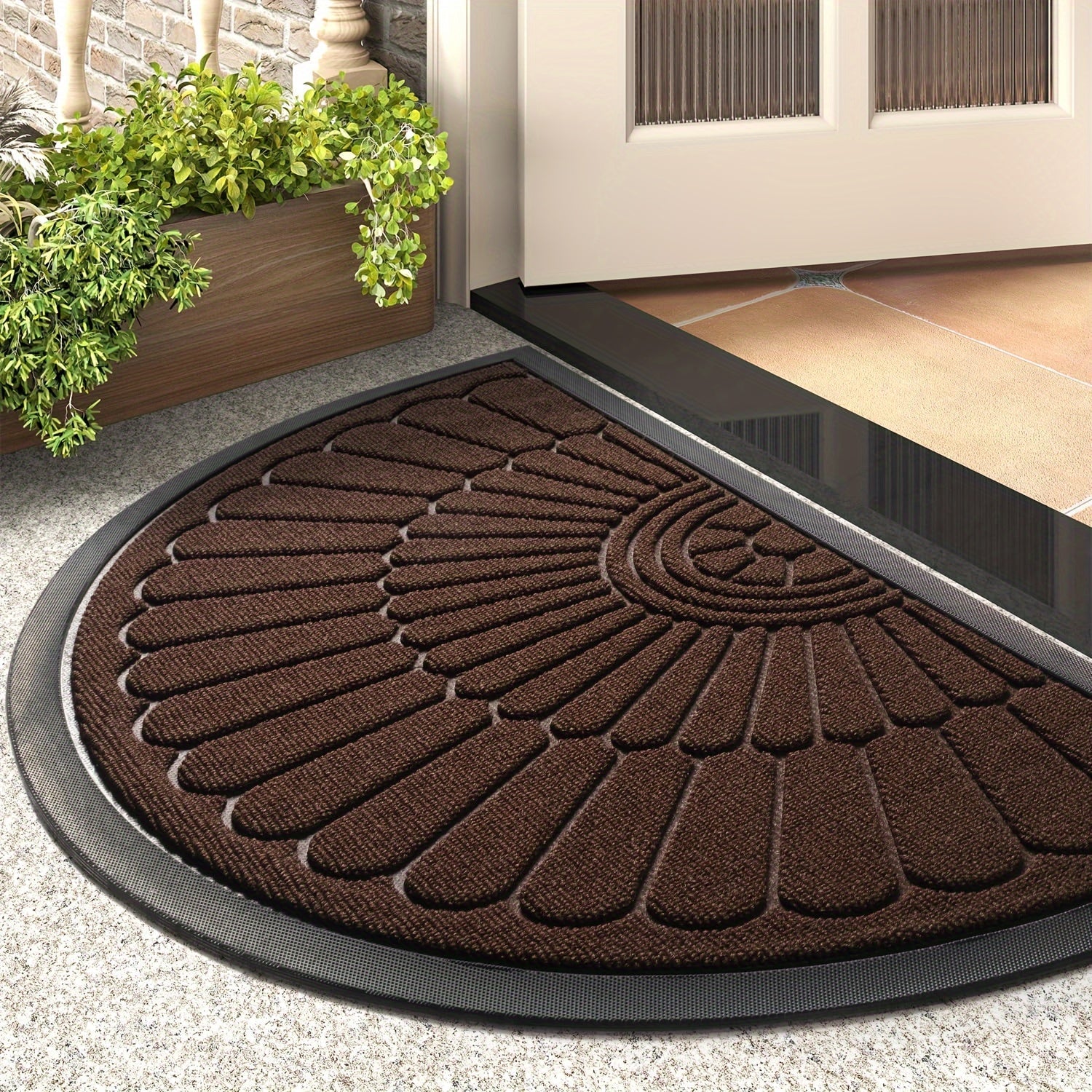 Norvex Tapis de Porte Demi-Rond Antidérapant