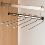 Multi-Bar Stainless Steel Pants Hanger with Dual-Mode Orientation