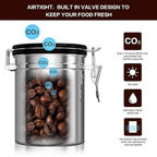 Premium Airtight Coffee Bean Storage Canister with CO2 Valve and Date Tracker