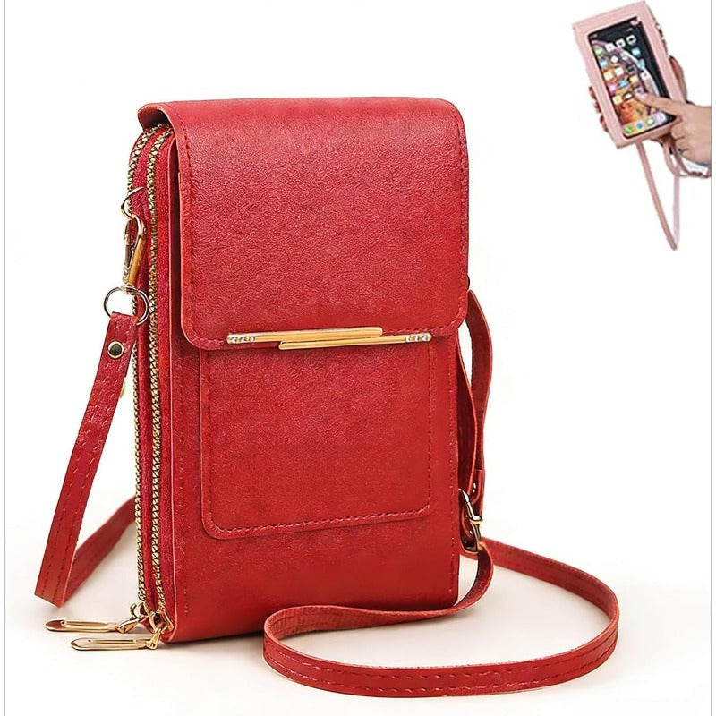 CarryEase Crossbody Phone Bag with Touchscreen Pocket and RFID Protection