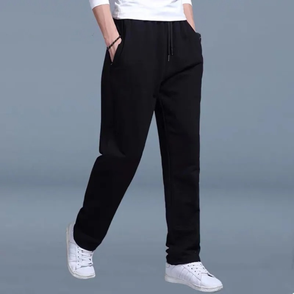 Men's Wide Leg Jogging Trousers with Drawstring Waist