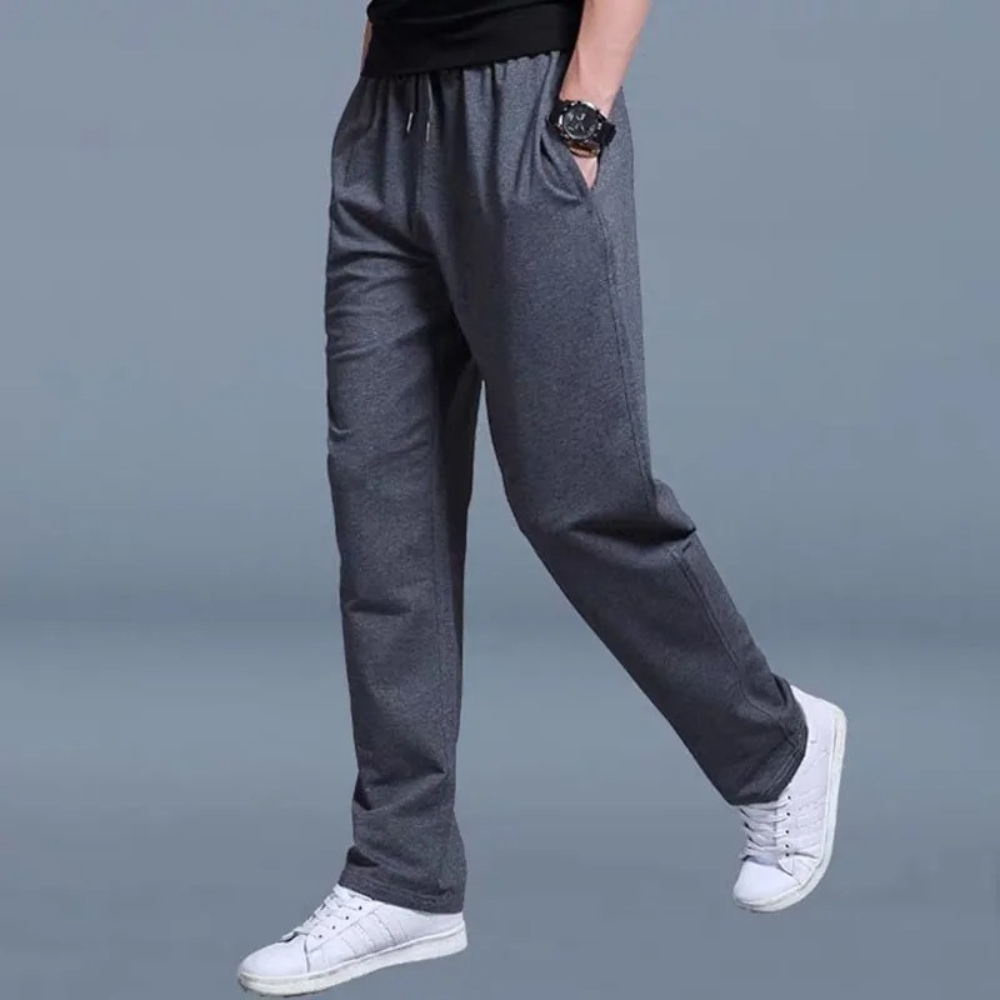 Men's Wide Leg Jogging Trousers with Drawstring Waist