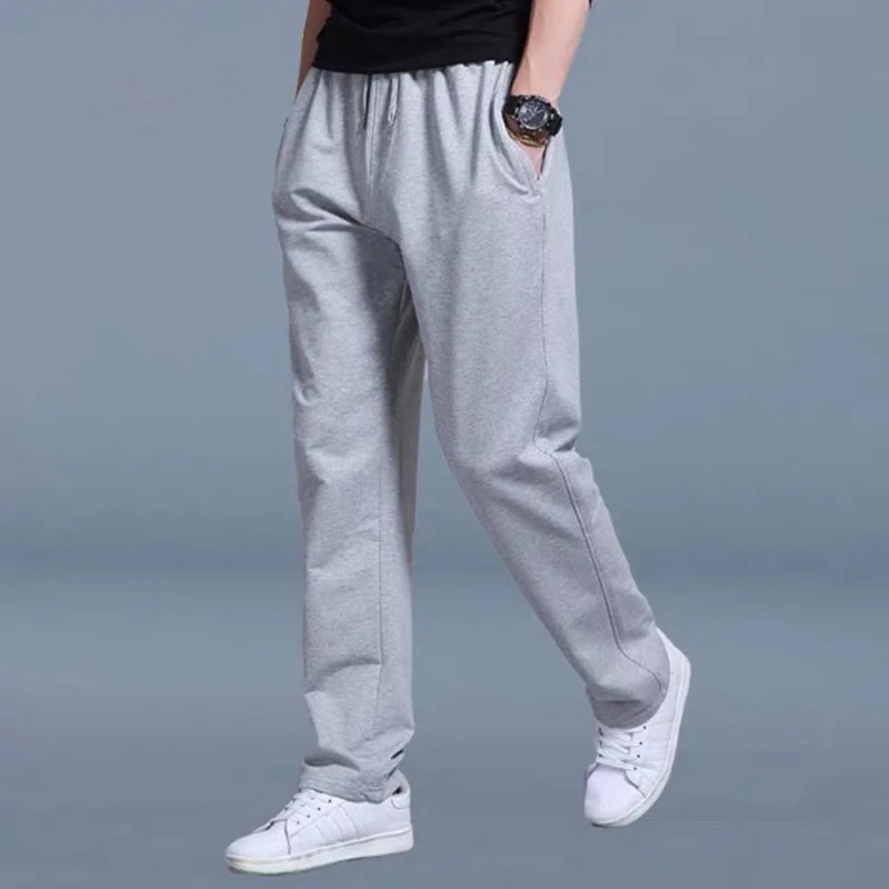 Men's Wide Leg Jogging Trousers with Drawstring Waist
