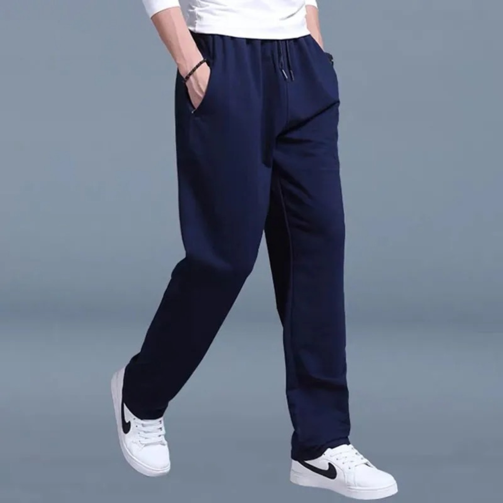 Men's Wide Leg Jogging Trousers with Drawstring Waist