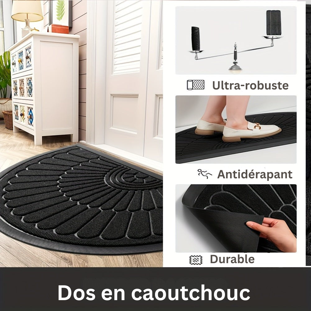 Norvex Tapis de Porte Demi-Rond Antidérapant