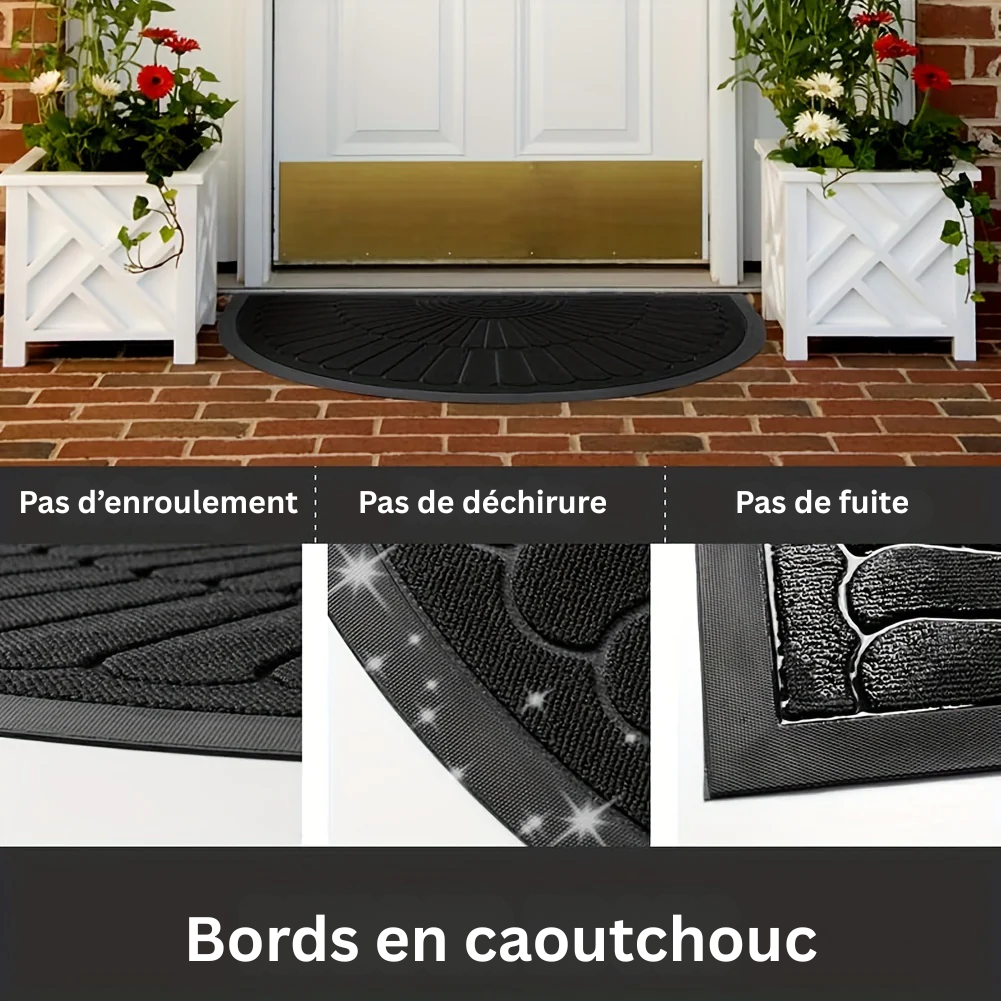 Norvex Tapis de Porte Demi-Rond Antidérapant