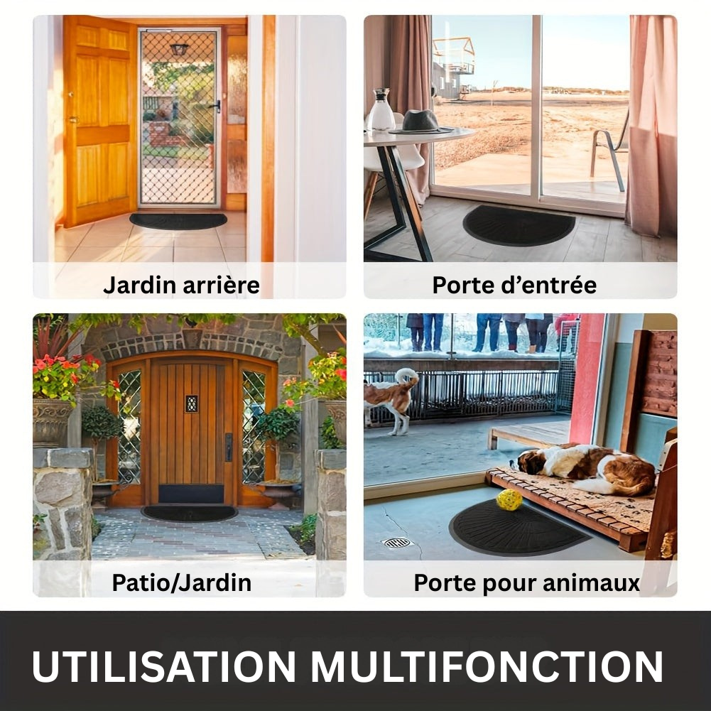 Norvex Tapis de Porte Demi-Rond Antidérapant