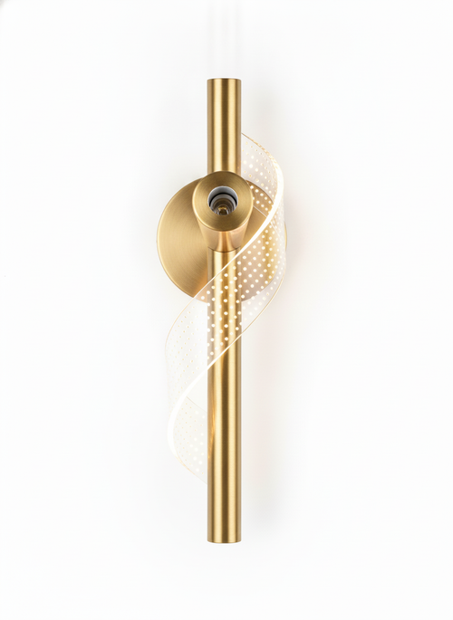 Applique a spirale moderna in oro con luci a LED
