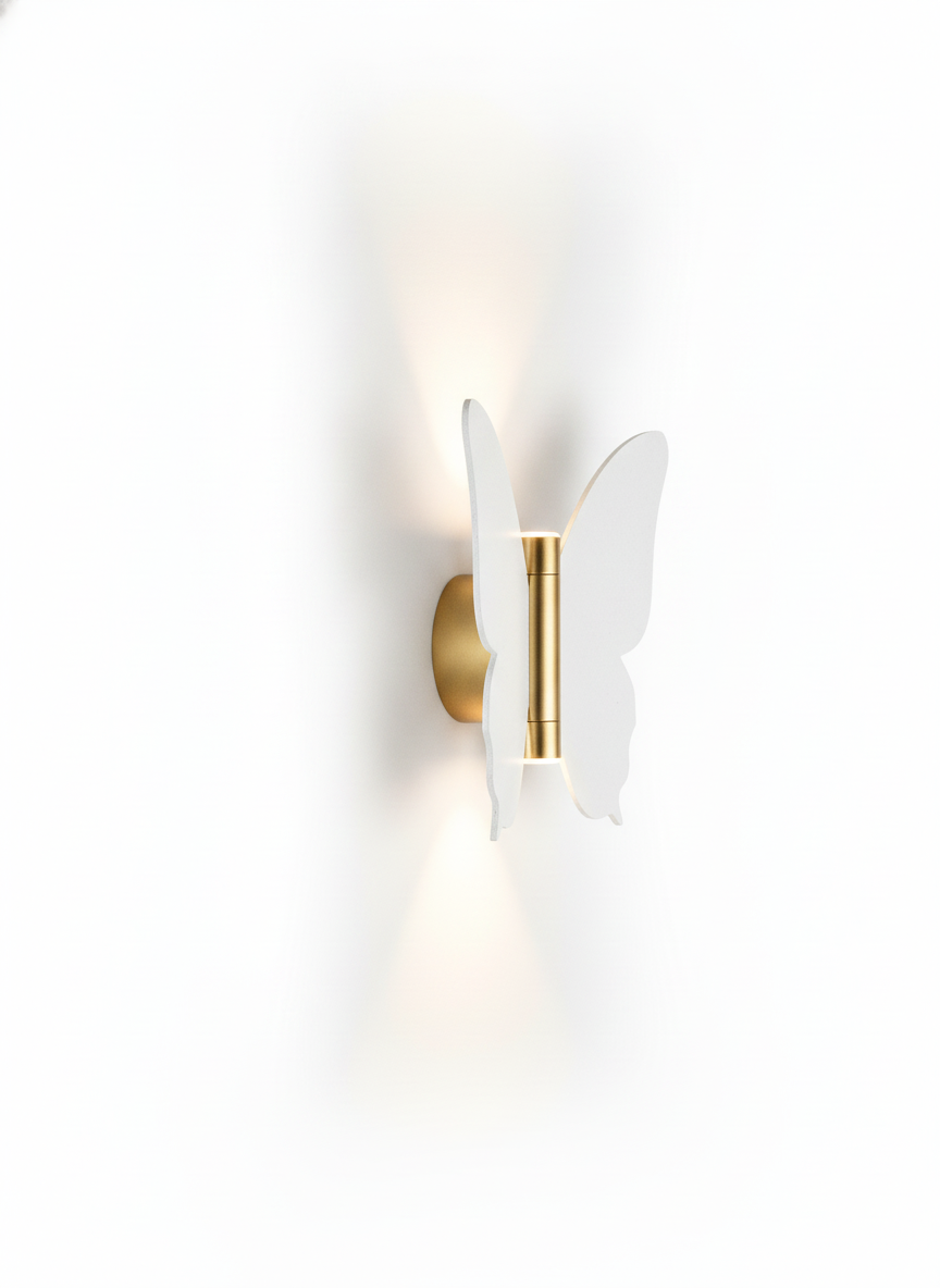 Applique da esterno a forma di farfalla ispirata alla natura - LED bianco
