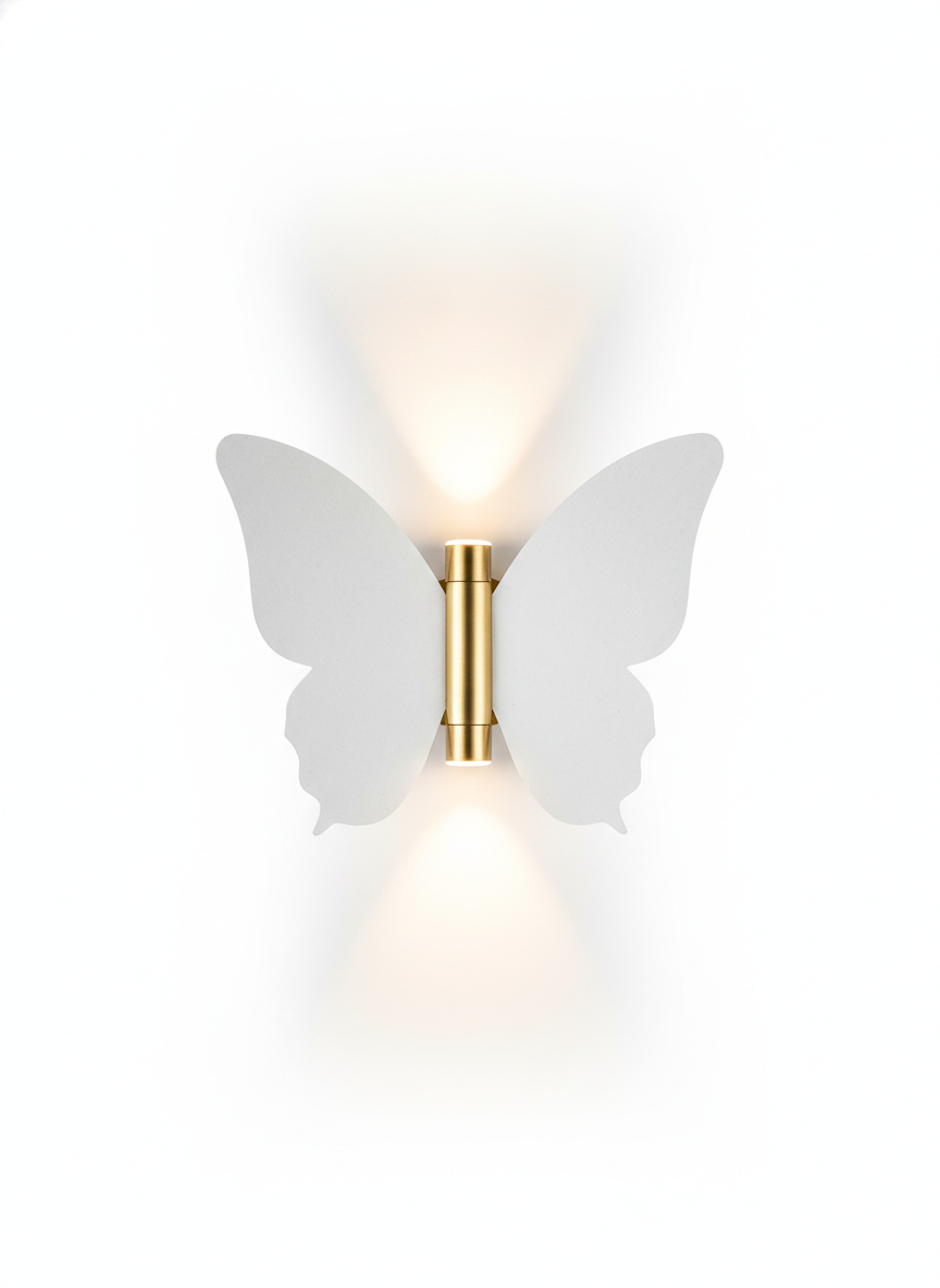 Applique da esterno a forma di farfalla ispirata alla natura - LED bianco