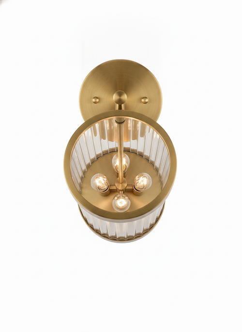 Applique moderna a cilindro in cristallo - Lampada in oro