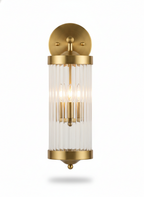 Applique moderna a cilindro in cristallo - Lampada in oro