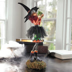 Enchanted Witch Resin Figurine - Handmade Halloween Decoration with Intricate Details