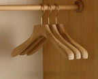 Premium Camphor Wood Closet Hangers with Wide Shoulders - Set of 2