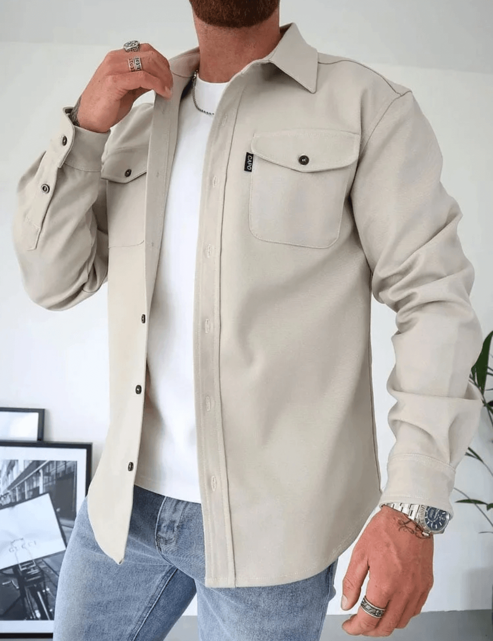Hartwell Men's Shirt Jacket Long Sleeve Smart Casual Overshirt